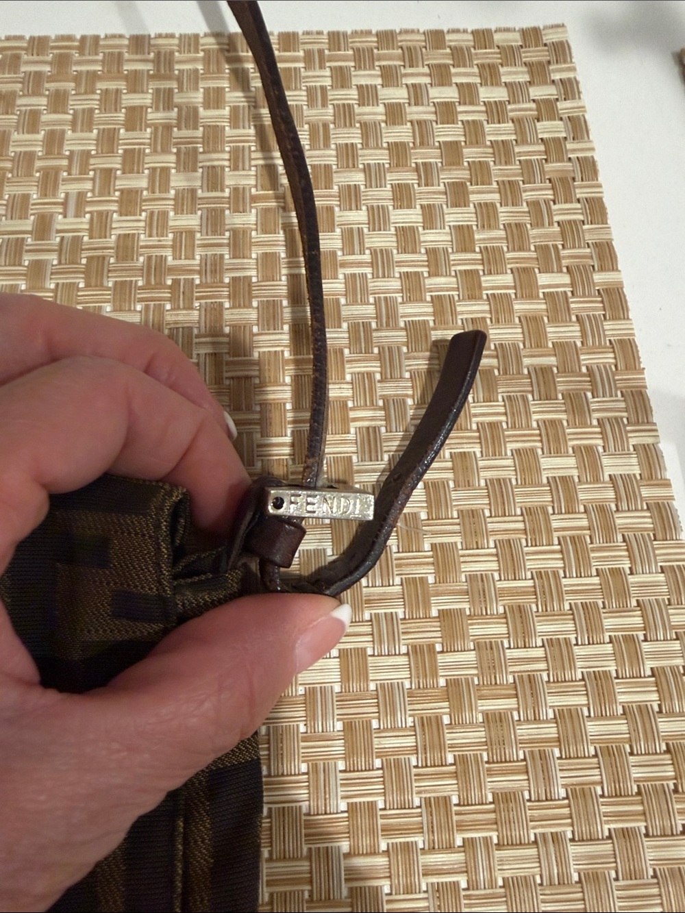 Fendi Brown and Black FF Monogram Tote with Leather Trim - Picture 10 of 13